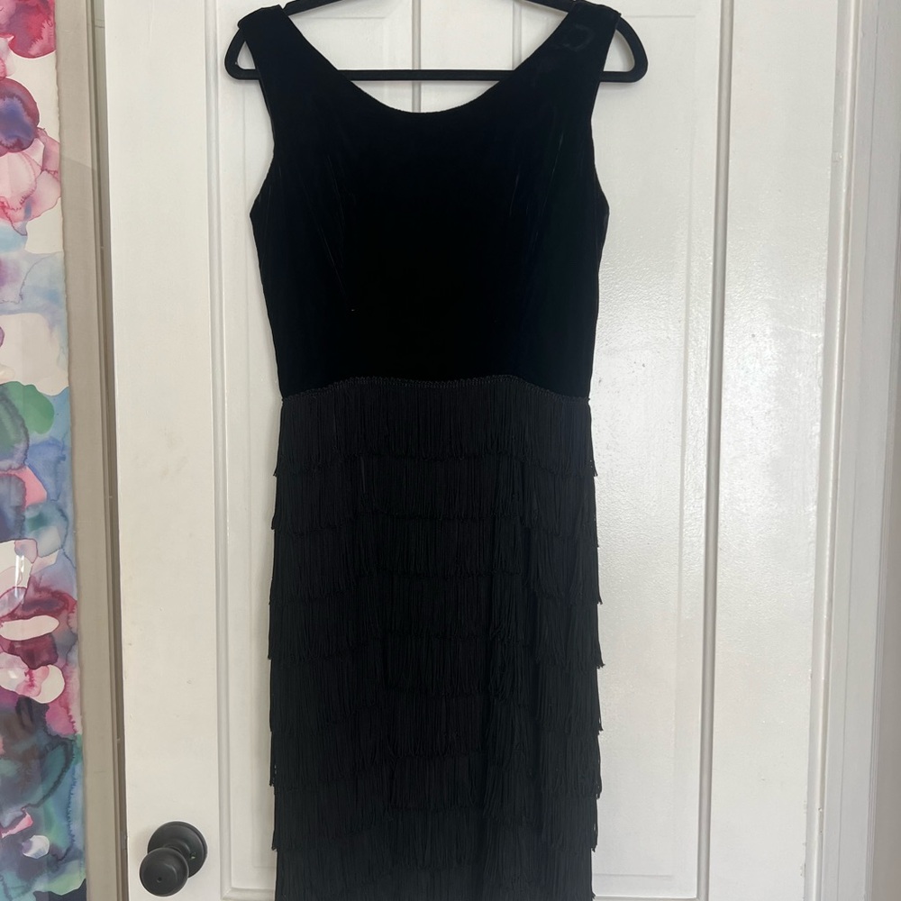 Black velvet flapper dress